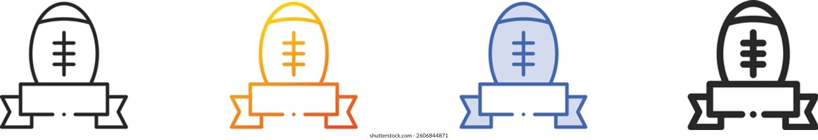 rugby icon.Thin Linear, Gradient, Blue Stroke and bold Style Design Isolated On White Background