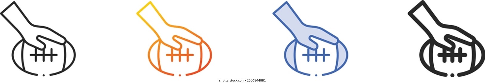 rugby icon.Thin Linear, Gradient, Blue Stroke and bold Style Design Isolated On White Background