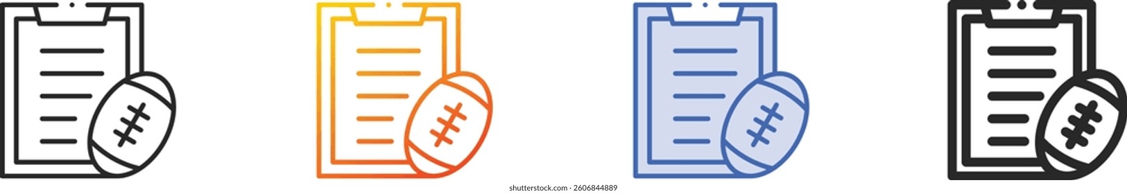 rugby icon.Thin Linear, Gradient, Blue Stroke and bold Style Design Isolated On White Background