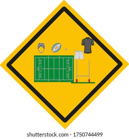 rugby illustrations kit on white background vector