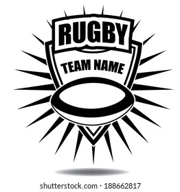 Rugby insignia badge icon symbol EPS 10 vector, grouped for easy editing. No open shapes or paths.