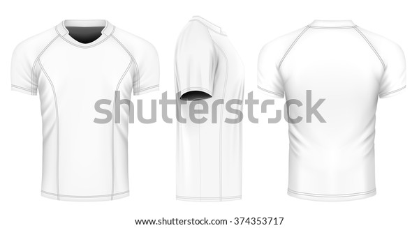 Rugby Jersey Front Back Side Views Stock Vector (Royalty Free) 374353717