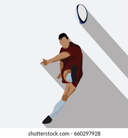 rugby kick vector illustration