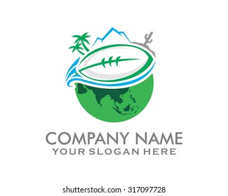 rugby league asia ball sports logo image vector