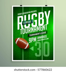 Rugby League Game Flyer Design Invitation Template