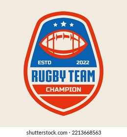 Logo de rugby, deportes con logotipo americano