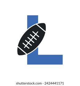 Rugby Logo combine with letter L vector template