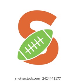 Rugby Logo combine with letter S vector template