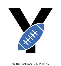 Rugby Logo combine with letter Y vector template