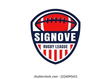 Logo-Emblem von Rugby. Logo-Design