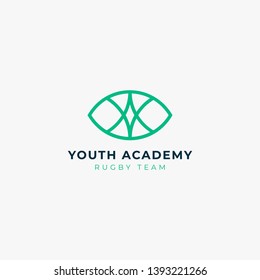 Rugby logo. logo icon created in creative way. fully vector and royalty free.