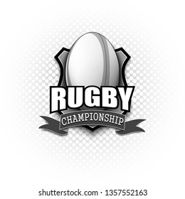 Rugby Logo Template Design Black White Stock Vector (Royalty Free ...