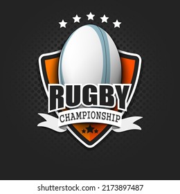 Diseño de plantilla de logotipo de Rugby. Logo de Rugby. Estilo Vintage. Ilustración del vector en el fondo aislado