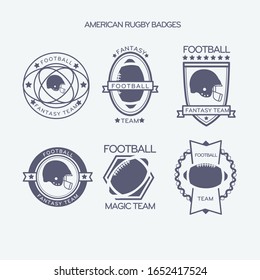 Rugby logo vector colorful set, Football badge logo template