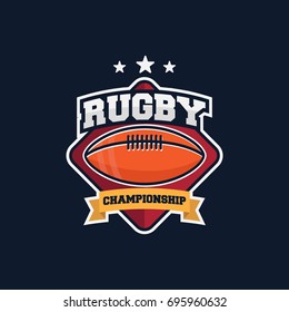 rugby logo vector design