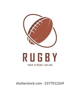 rugby logo vector icon illustration design. logo for sport, emblem and championship