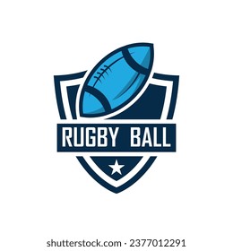 diseño de ilustración de icono del vector del logotipo de rugby. logotipo para deporte, emblema y campeonato