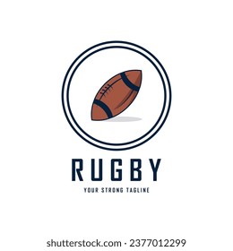 rugby logo vector icon illustration design. logo for sport, emblem and championship