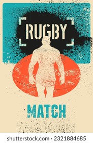 Rugby Match typographical vintage grunge style poster design. Retro vector illustration.