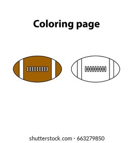 rugby - painting page, game for children, worksheet  for kids