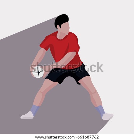 rugby passing vector illustration