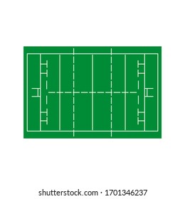 rugby pitch on white background vector