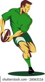 Rugby Player About To Pass The Ball