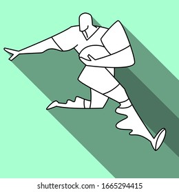 Rugby player in action. Vector illustration simplicity design.