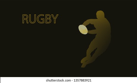 Rugby player background, vector
