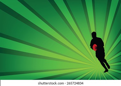 rugby player with background - vector