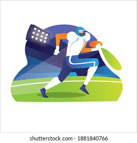 Rugby player bring a ball to make a score for his team