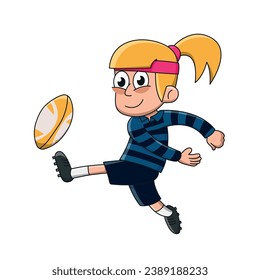 Rugby player. Cartoon style vector illustration