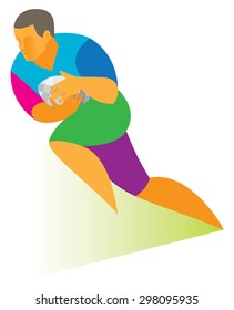 rugby player catch the ball