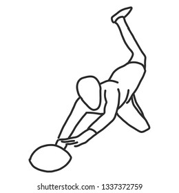 Rugby player contour, vector