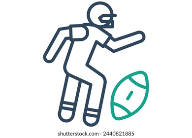 rugby player icon. icon related to sport, gym. line icon style. element illustration.