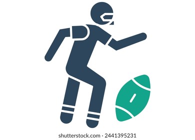 rugby player icon. icon related to sport, gym. solid icon style. element illustration.