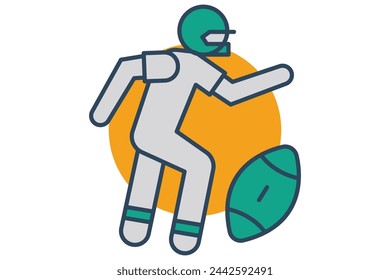 rugby player icon. icon related to sport, gym. flat line icon style. element illustration.