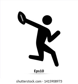 Rugby player icon.Vector Illustration. Eps10