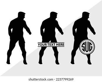 Rugby Player Monogram Vector Illustration Silhouette