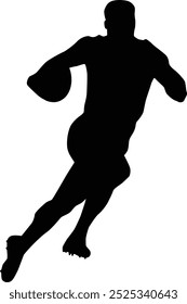 Rugby player posing full body silhouette illustration