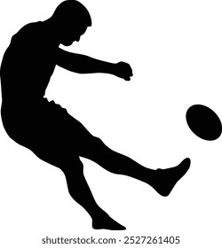 Rugby player posing full body silhouette illustration