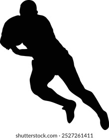 Rugby player posing full body silhouette illustration