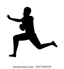 Rugby Player Posing Full Body Silhouette Icon for Sports Themes