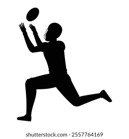 Rugby Player Posing Full Body Silhouette Icon for Sports Themes