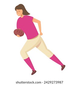 Rugby player run icon cartoon vector. Fast team sport. Athlete power