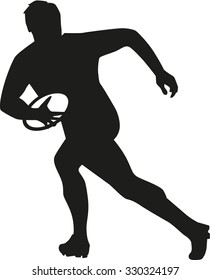 Rugby player running with ball