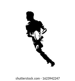 Rugby Player Running Ball Abstract Vector Stock Vector (Royalty Free ...