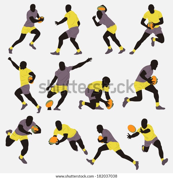 ラグビー選手シルエット のベクター画像素材 ロイヤリティフリー