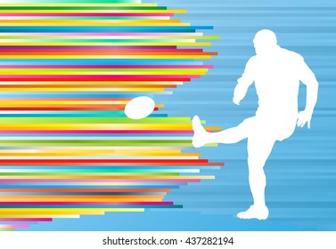 Rugby player silhouette abstract vector background concept