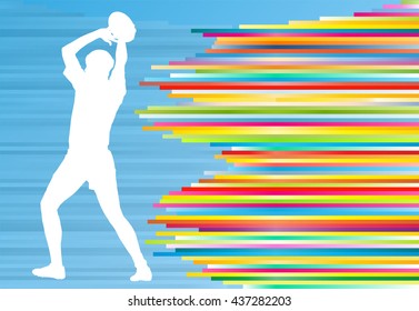 Rugby player silhouette abstract vector background concept